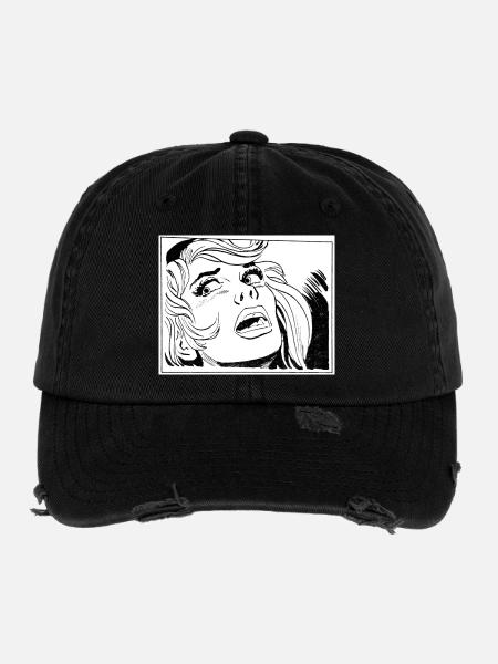 34 Fille - Casquette vintage effet usé Flexfit - noir