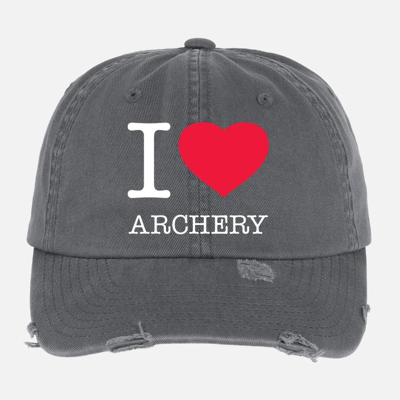I LOVE ARCHERY Flexfit Vintage Destroyed Cap