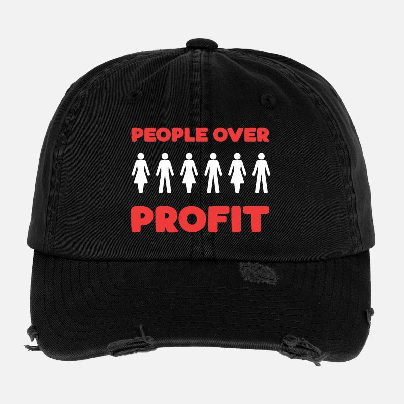 Les gens plutôt que le profit Casquette vintage effet usé Flexfit