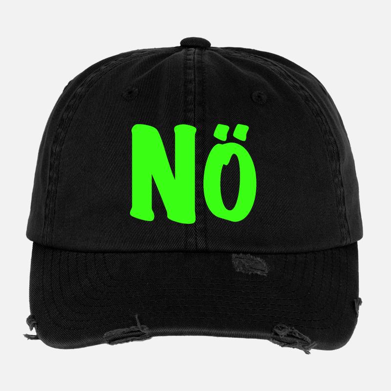 Non en vert fluo - Non - Non - Zéro désir Casquette vintage effet usé Flexfit