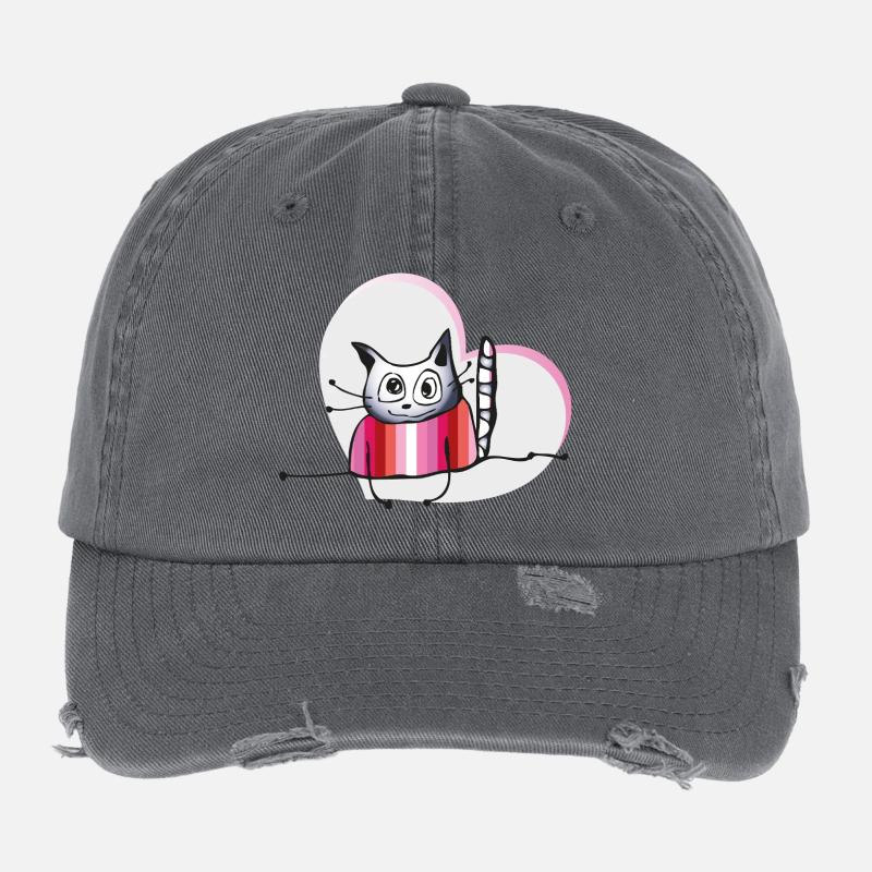Chat lesbien Casquette vintage effet usé Flexfit