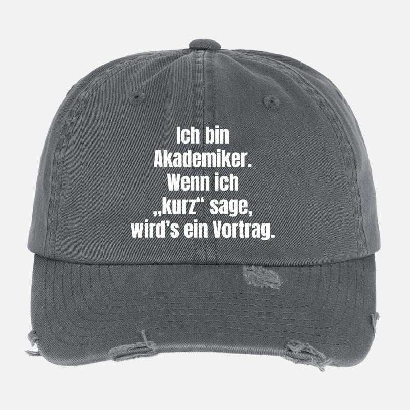 Academics Quote Long Lectures Flexfit Vintage Destroyed Cap