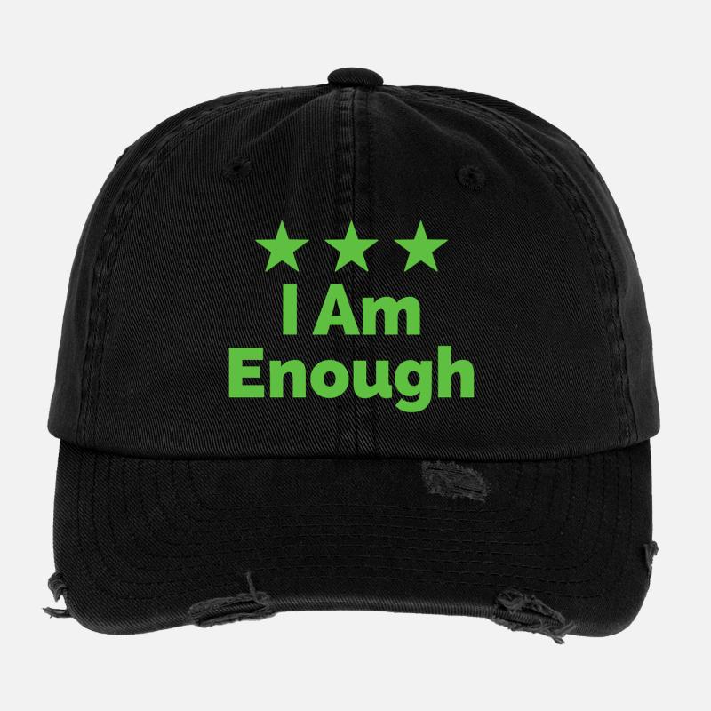 I Am Enough Ich bin genug Statement Flexfit Vintage Destroyed Cap