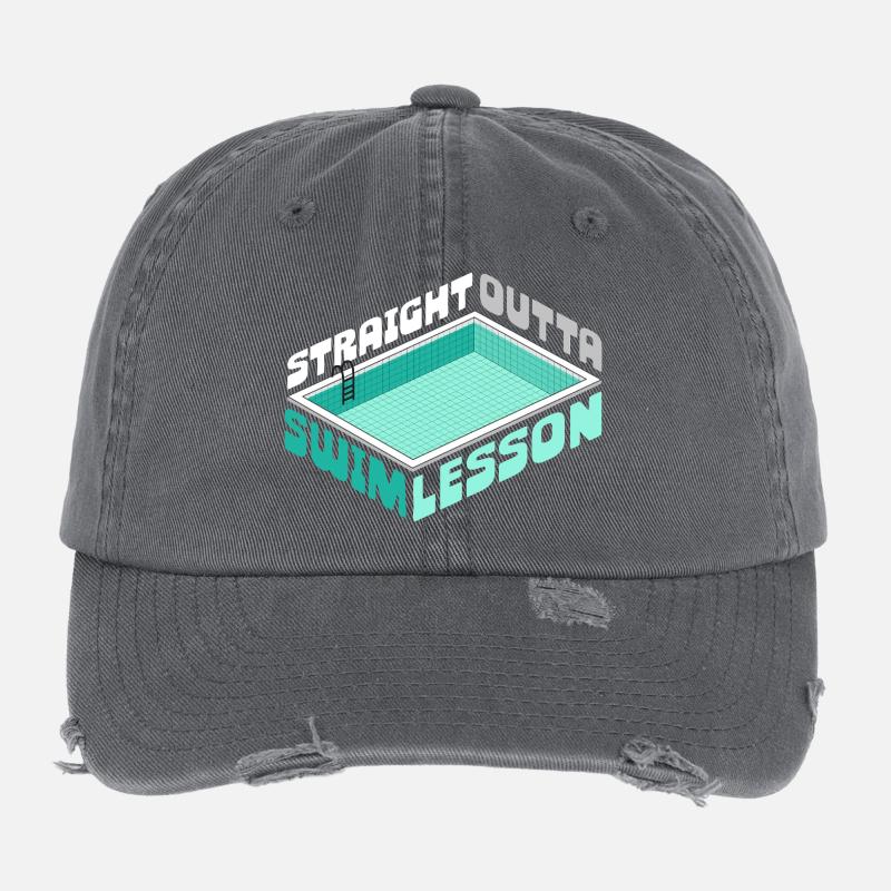 Schwimmlehrer Straight Outta Swim Lesson Flexfit Vintage Destroyed Cap