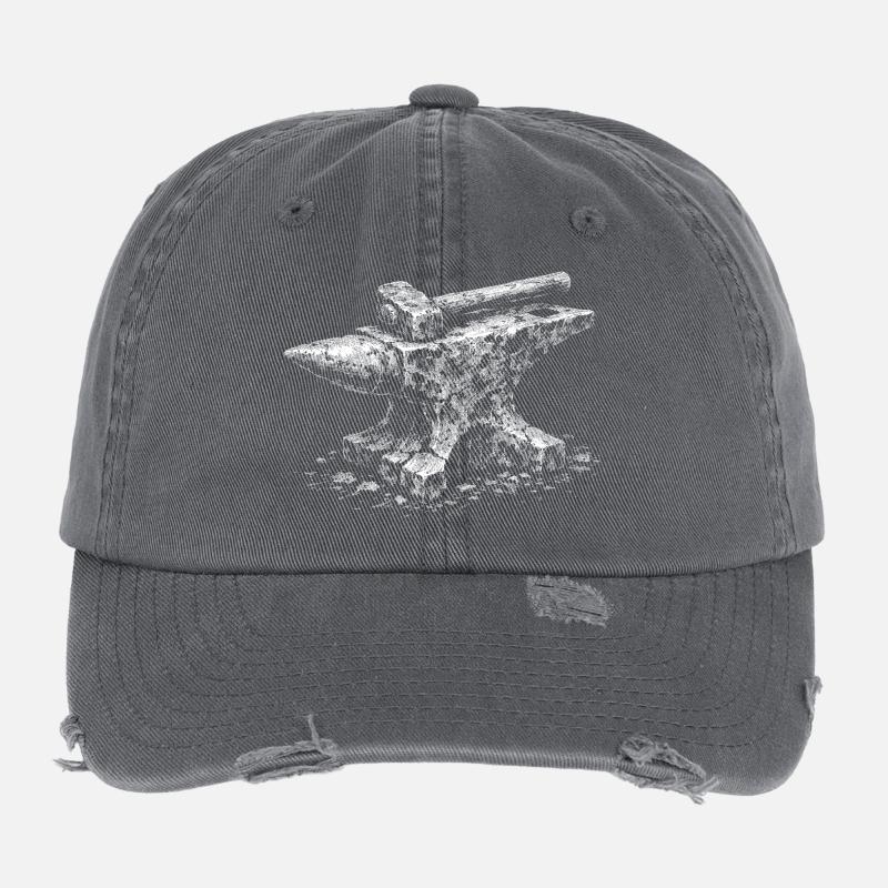 Motif d’enclume en acier forgé Casquette vintage effet usé Flexfit