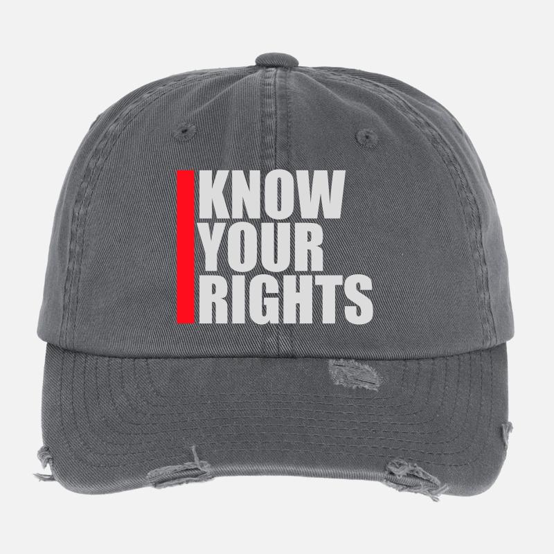 Connaissez vos droits Activisme Justice Liberté Casquette vintage effet usé Flexfit