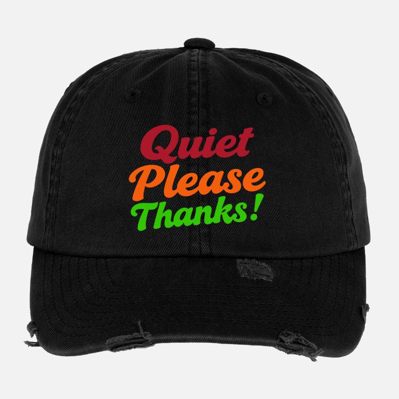 Silence s’il te plaît merci Höfliche Ruhe Casquette vintage effet usé Flexfit
