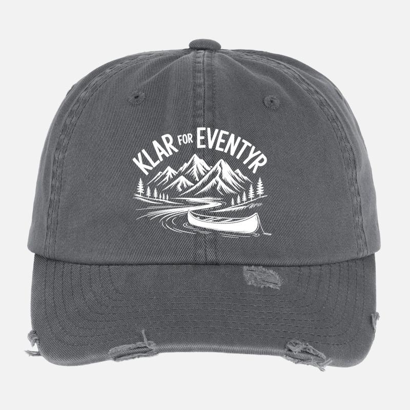 Ready for Adventure: Mountains and Kayaking Flexfit Vintage Destroyed Cap