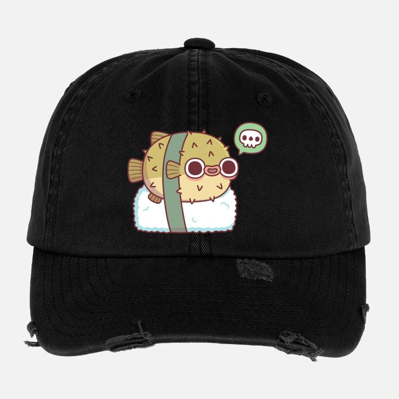Süßes Kugelfisch-Sushi, das dir zeigt, dass es giftig ist Flexfit Vintage Destroyed Cap