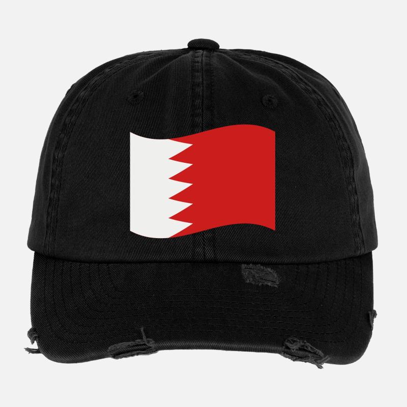 Bahrain-Flagge Flexfit Vintage Destroyed Cap