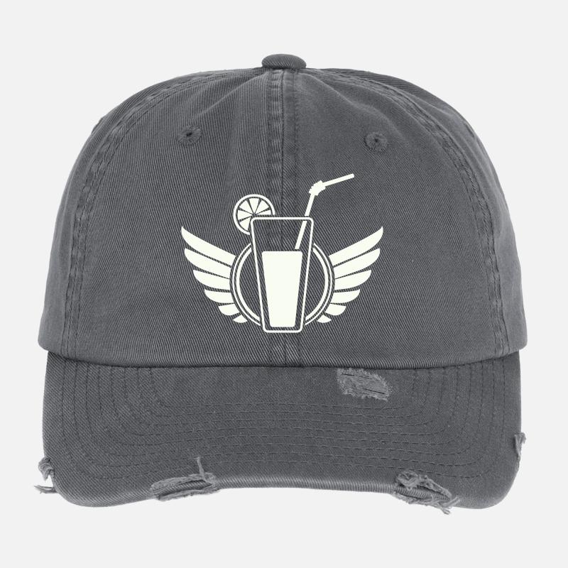 Flügel-Cocktail mit Zitronenscheibe Flexfit Vintage Destroyed Cap