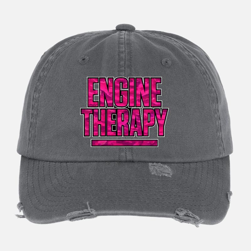Engine Therapy Auto Tuning Scene Camouflage Flexfit Vintage Destroyed Cap