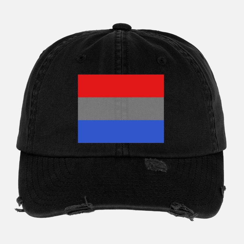Luxembourg flag Flexfit Vintage Destroyed Cap