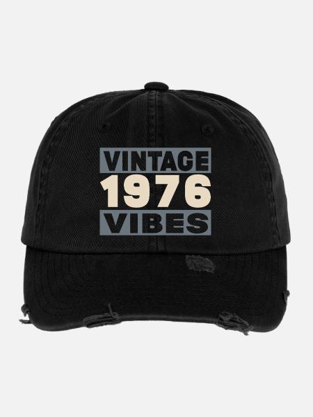 Anniversary 1976 - 50 years - Flexfit Vintage Destroyed Cap - black - Front