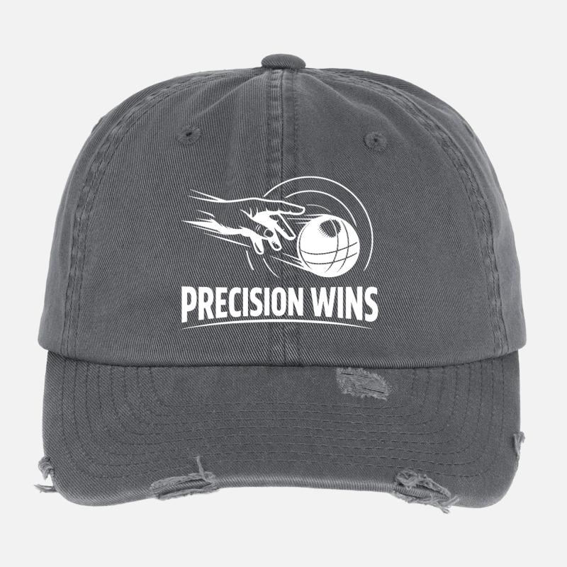 Boule Boccia Precision Wins Sport Hobby  Flexfit Vintage Destroyed Cap