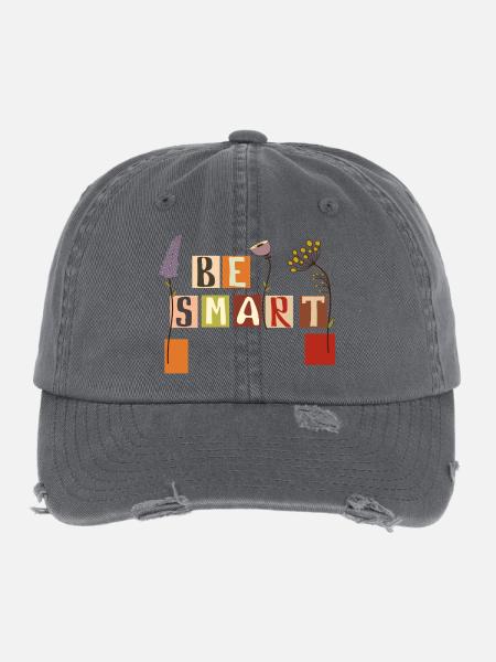 Be Smart - Flexfit Vintage Destroyed Cap - dark grey - Front