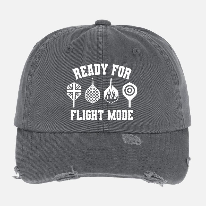 Ready for Flight Mode Dart Flights Pro Sport Flexfit Vintage Destroyed Cap