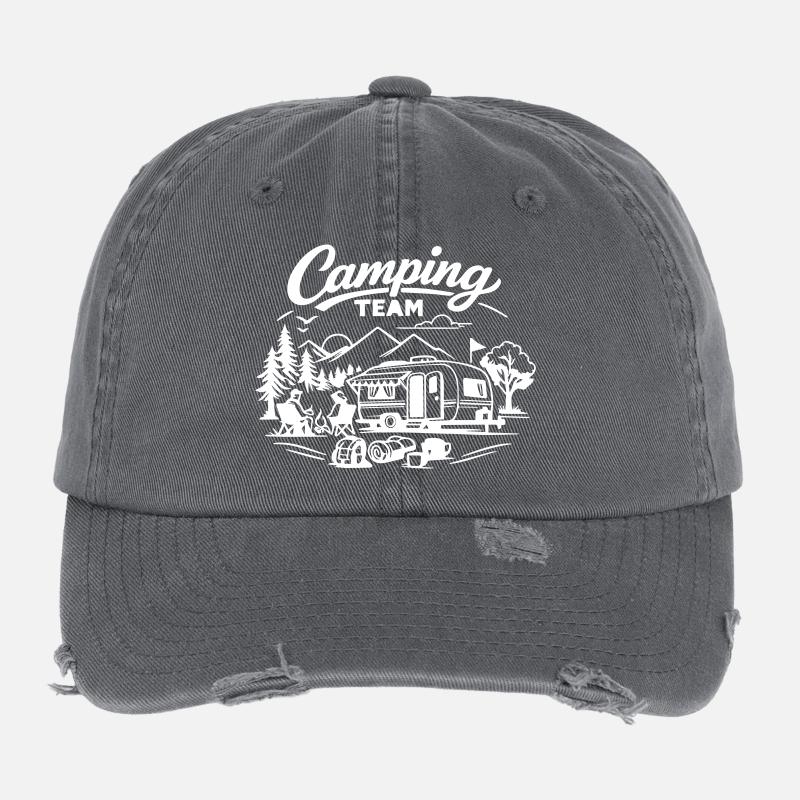 Camping Team Flexfit Vintage Destroyed Cap