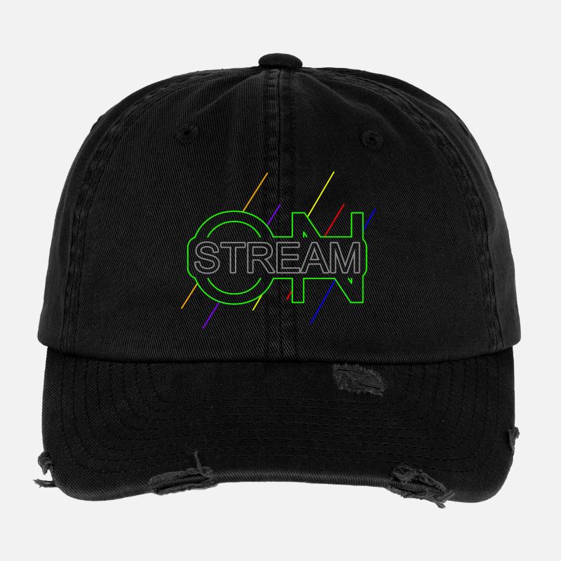 Stream sur Live Streamer Gamer Casquette vintage effet usé Flexfit