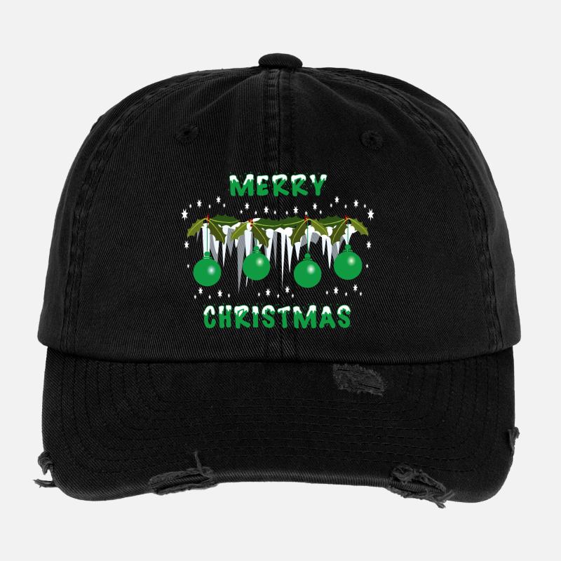 Grüne Weihnachts Kugeln Flexfit Vintage Destroyed Cap
