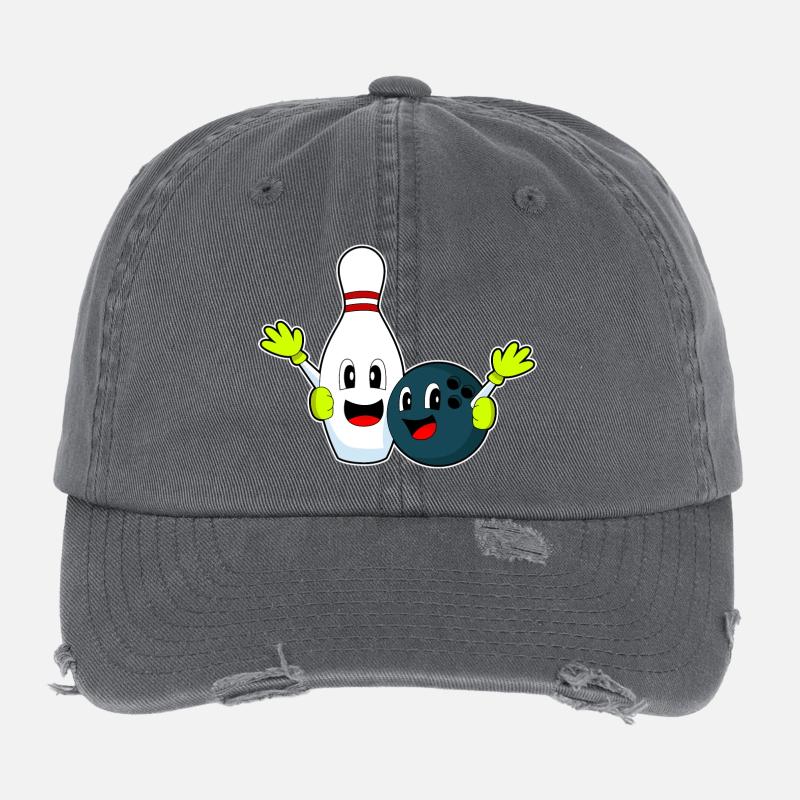 Quille à boule de bowling Casquette vintage effet usé Flexfit