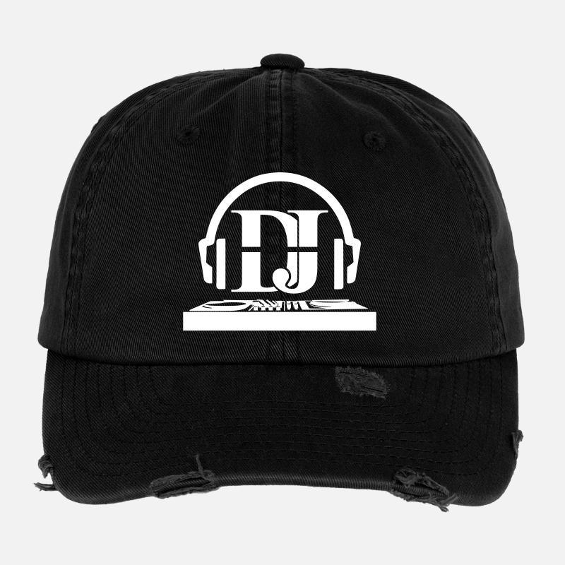DJ Design Club Electro DJ Technoparty - Casquette vintage effet usé Flexfit - noir