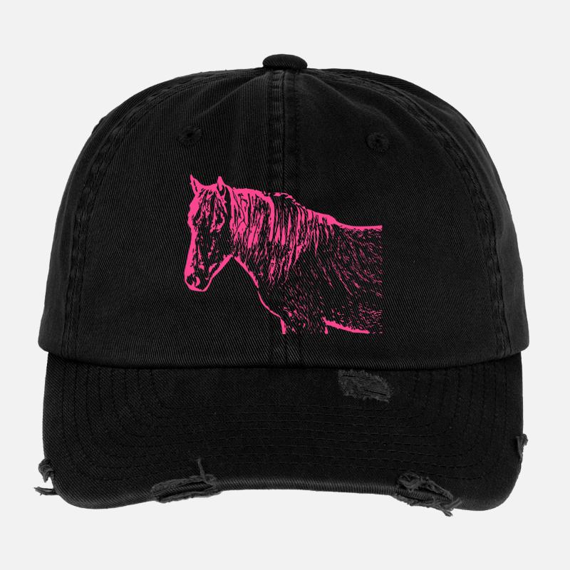 Pferd rosa pink Flexfit Vintage Destroyed Cap