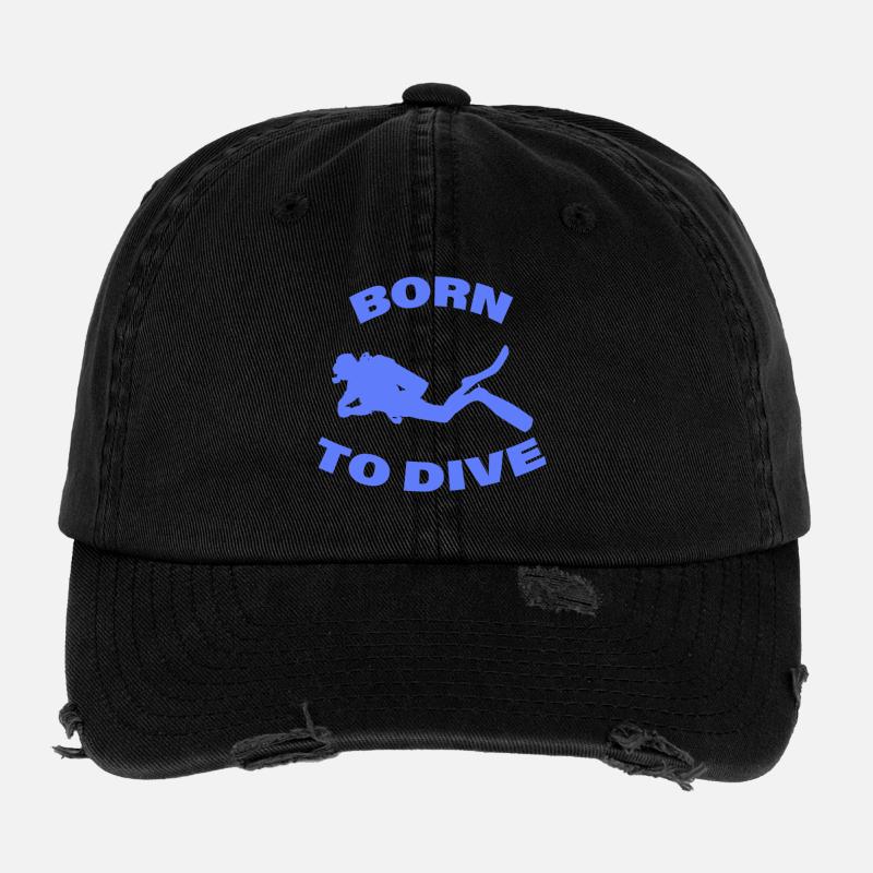 BORN TO DIVE Flexfit Vintage Destroyed Cap