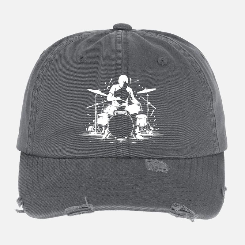 Graphiques Drummer Casquette vintage effet usé Flexfit