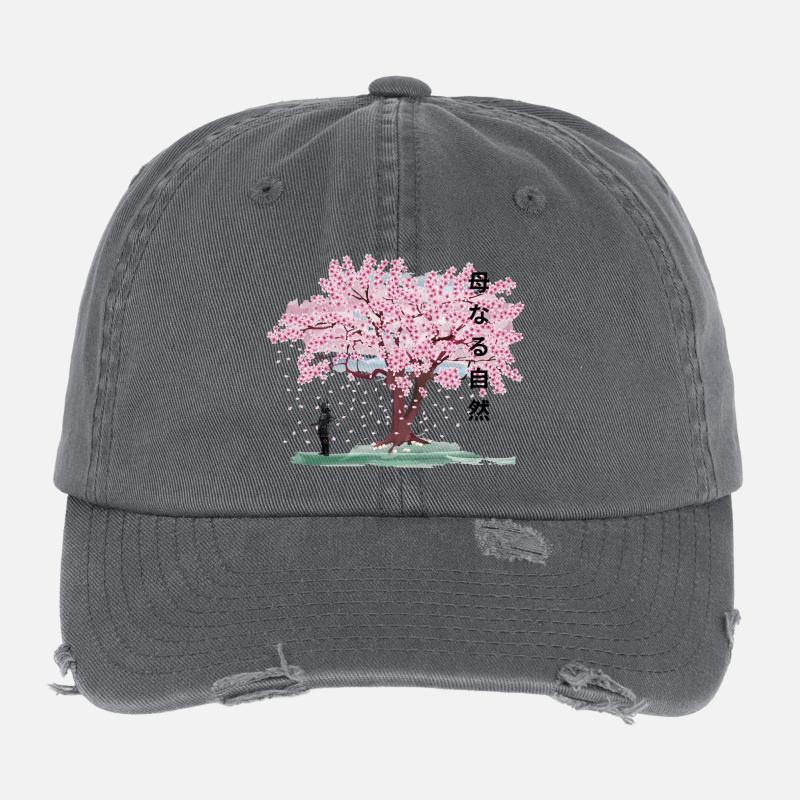 Under the blossoming cherry tree Flexfit Vintage Destroyed Cap