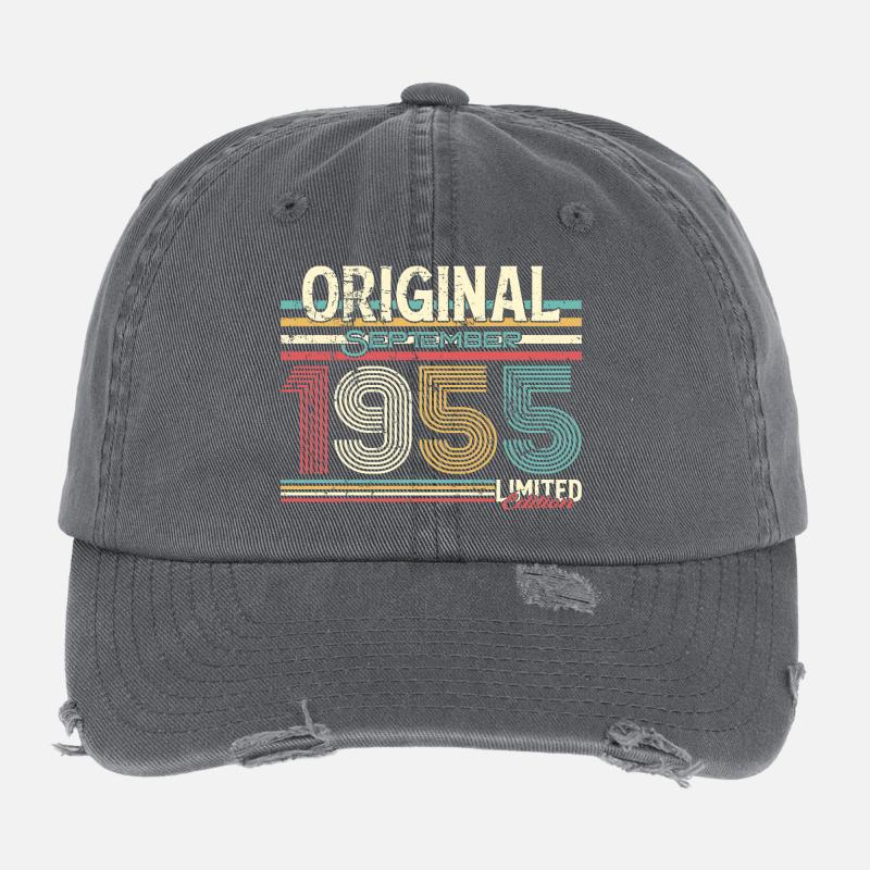 Design rétro original de septembre 1955 Casquette vintage effet usé Flexfit