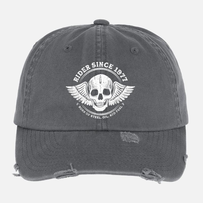 Fahrer seit 1977 - 48 Jahre, immer noch stark auf Touren Flexfit Vintage Destroyed Cap