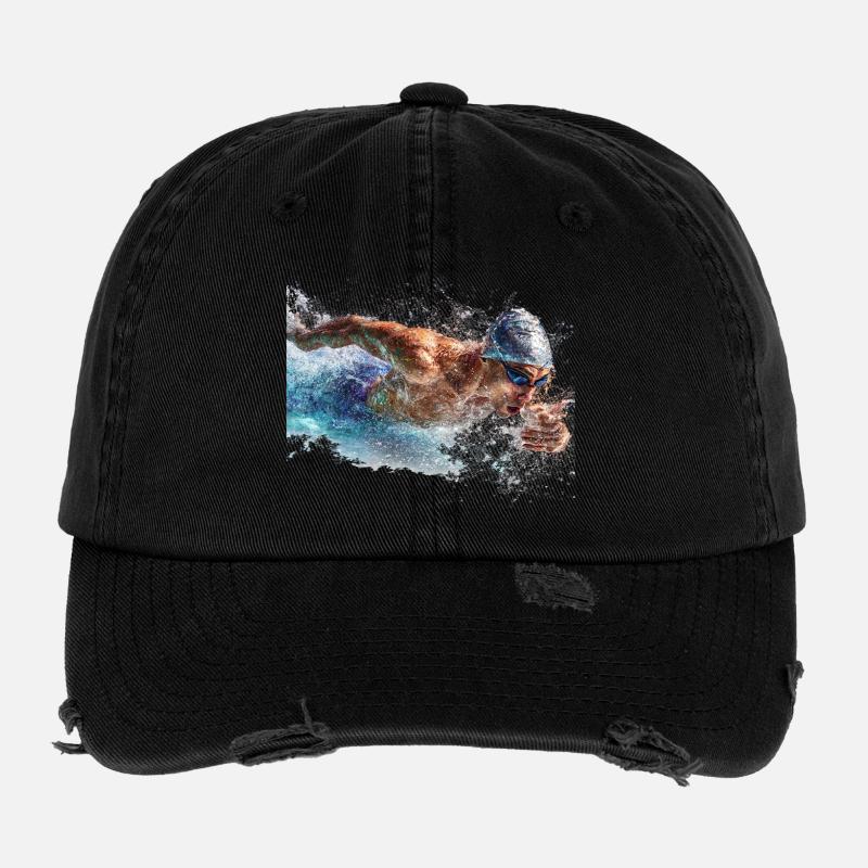 Wassersport Splash Schwimmen Flexfit Vintage Destroyed Cap