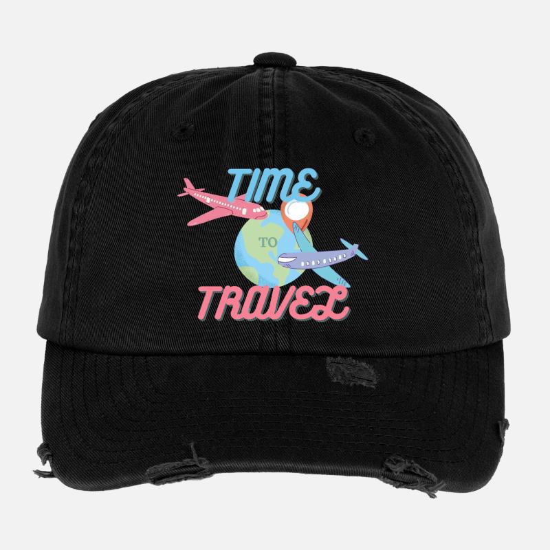 Time to Travel Flexfit Vintage Destroyed Cap