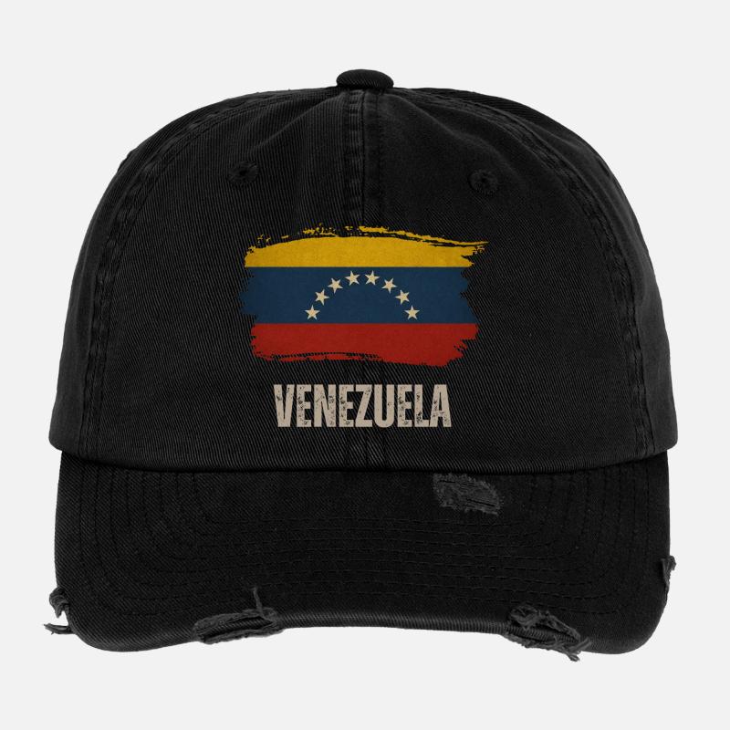 Venezuela flag, vintage Venezuela Flexfit Vintage Destroyed Cap