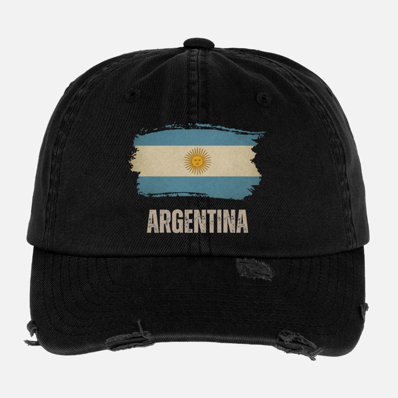 Vintage Argentine, Drapeau de l’Argentine Casquette vintage effet usé Flexfit