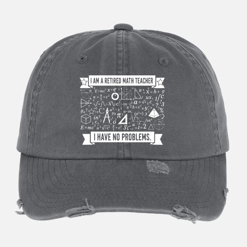 Retired Math Teacher Humor Flexfit Vintage Destroyed Cap
