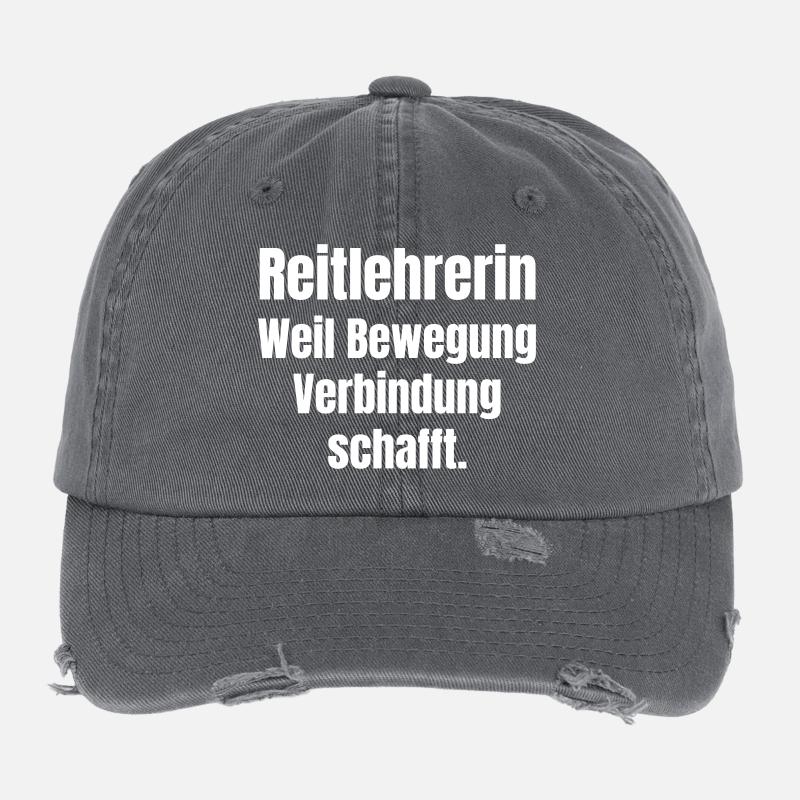 Riding Instructor Motion Connection Design Flexfit Vintage Destroyed Cap