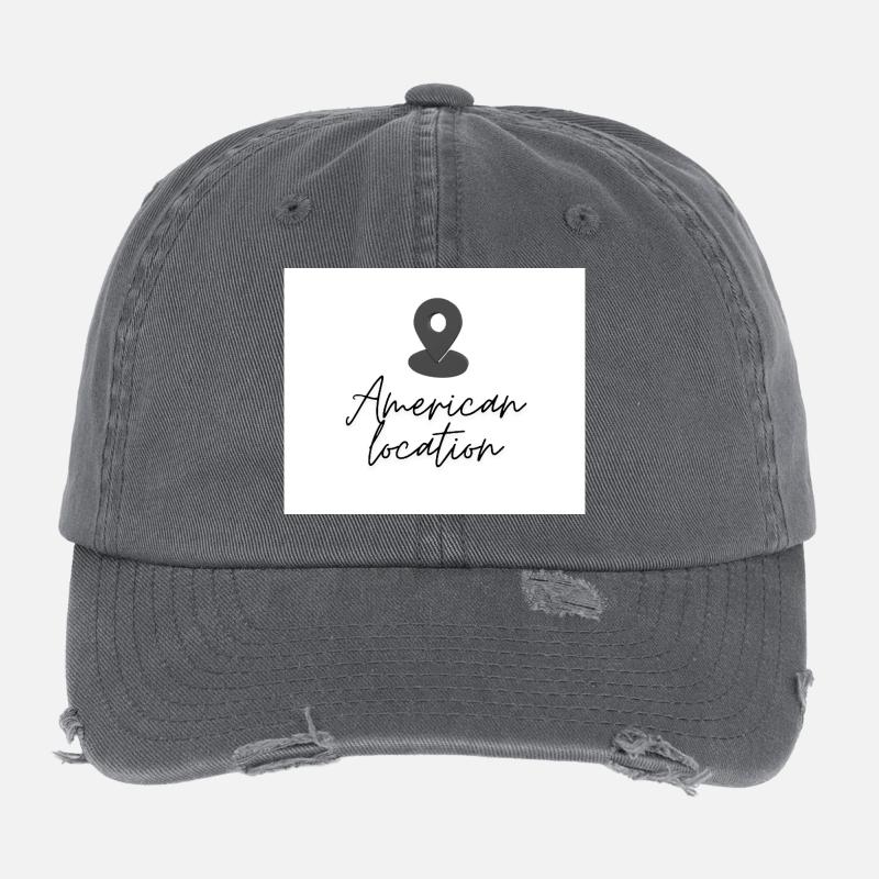 Épingle de localisation américaine Casquette vintage effet usé Flexfit