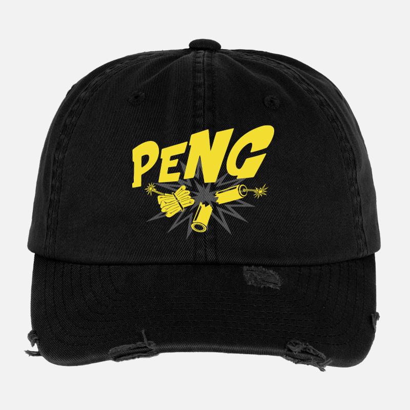Motif explosion de Peng yellowbang Casquette vintage effet usé Flexfit