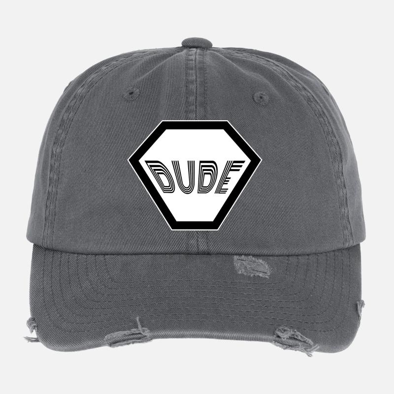 Dude Retro Mann Junggeselle Männer Typ Kerl Flexfit Vintage Destroyed Cap