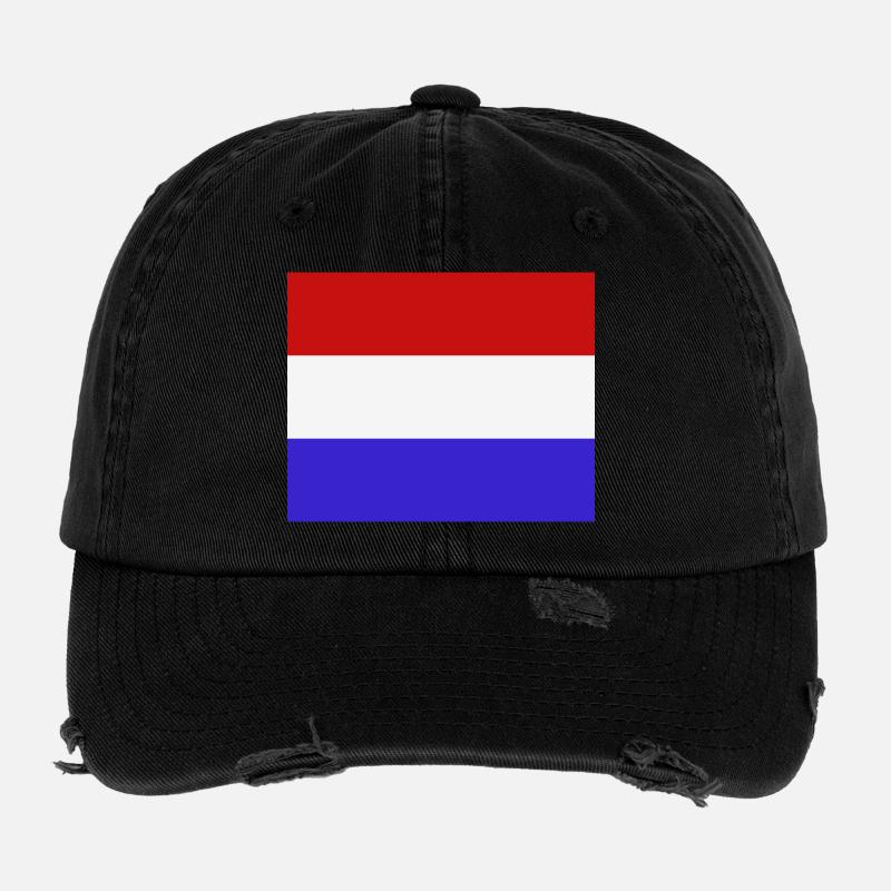 Drapeau néerlandais Casquette vintage effet usé Flexfit