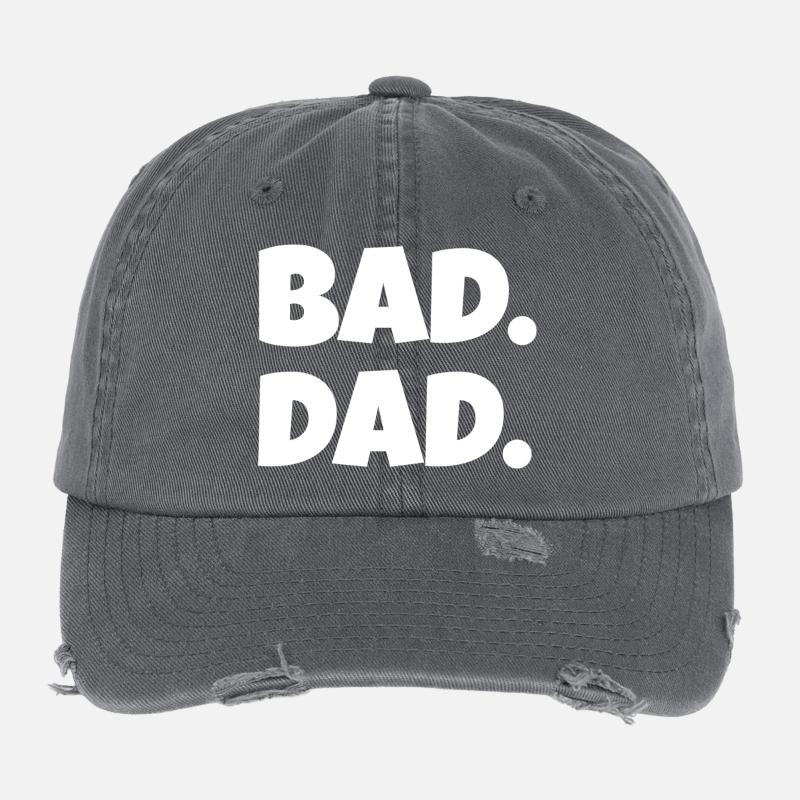 Bad Dad. – Funny Father Saying (Minimal) Flexfit Vintage Destroyed Cap