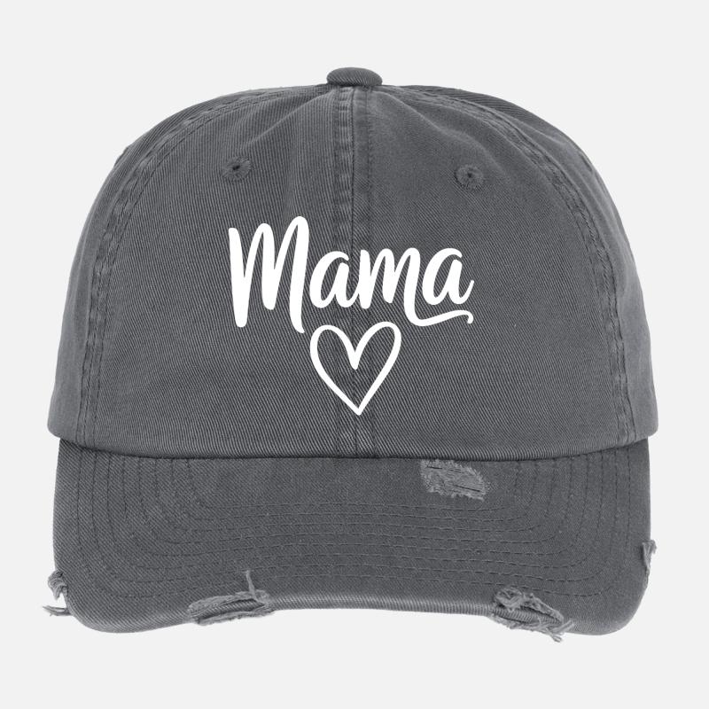 Mama Heart Skript Flexfit Vintage Destroyed Cap