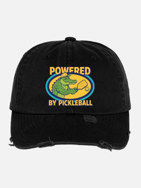 Pickleball propulsé par Joueur drôle de Pickleball - Casquette vintage effet usé Flexfit - noir - Devant