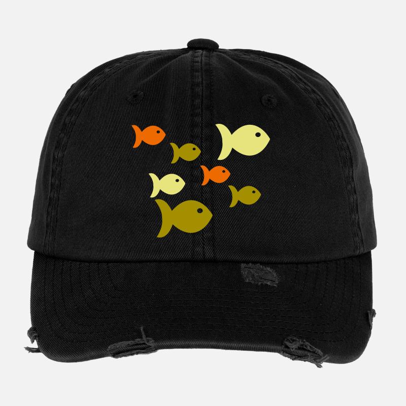 Fische Fischschwarm Flexfit Vintage Destroyed Cap