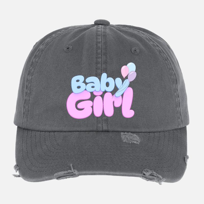 Conception de ballons pour bébé fille Casquette vintage effet usé Flexfit
