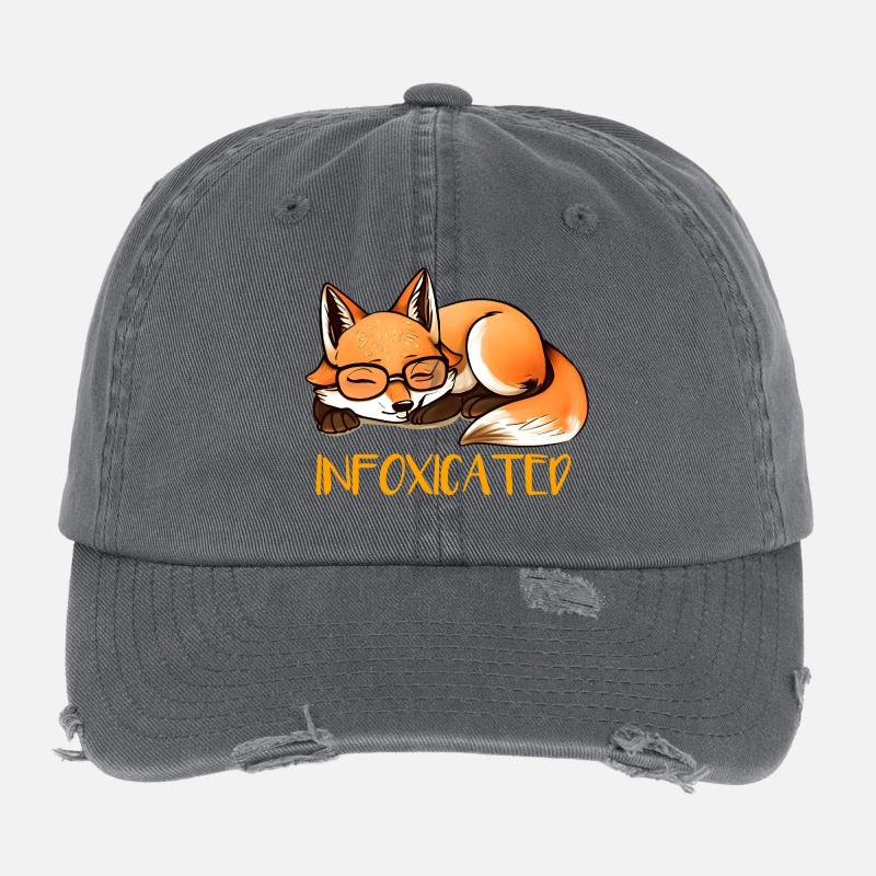 Renard endormi Casquette vintage effet usé Flexfit
