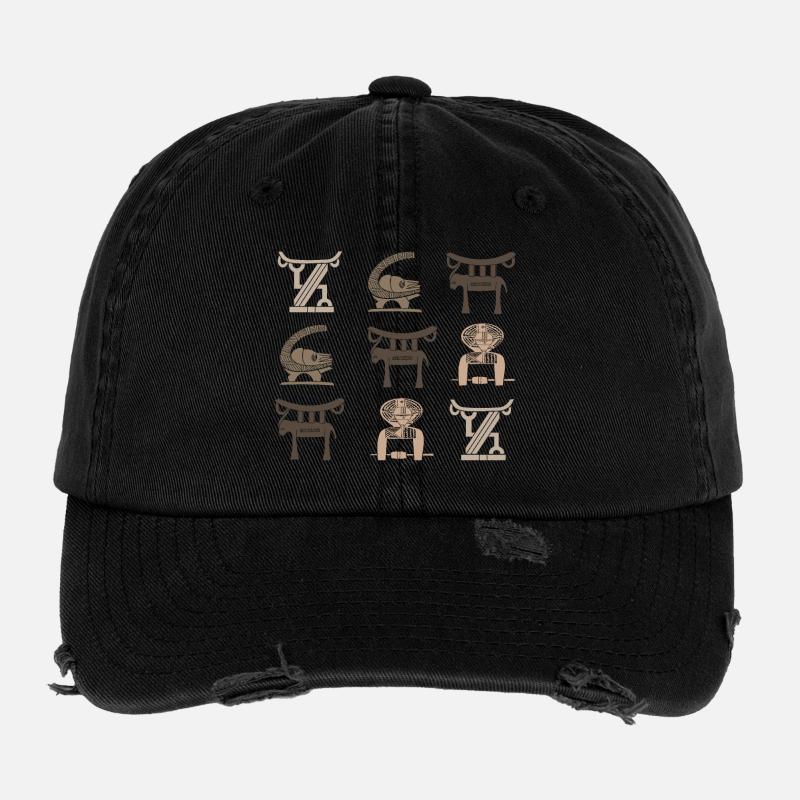 Abstract African tribal art Flexfit Vintage Destroyed Cap