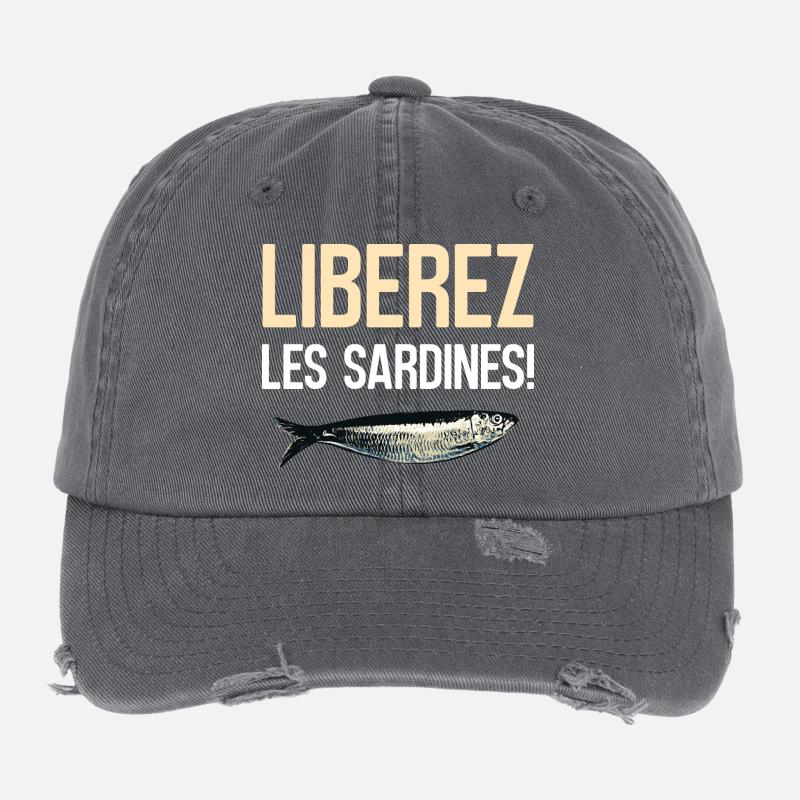 Liberez les sardines Casquette vintage effet usé Flexfit